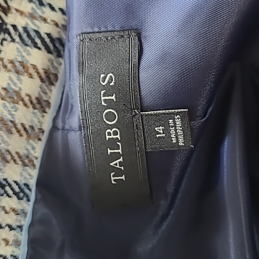 Talbots Plaid Double Breasted Blazer - Picture 8 of 10
